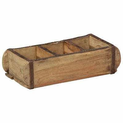 Vidaxxl Tablett 4 Stück braun 30 x 14 x 9 cm massives Recyclingholz