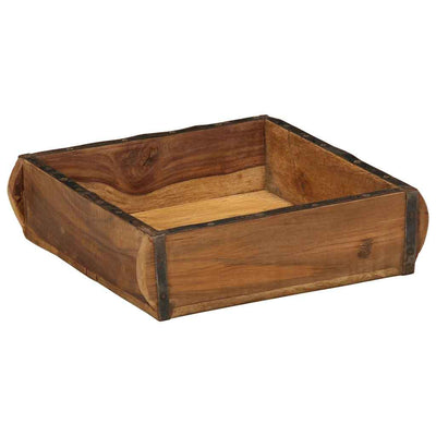 Vidaxxl braunes Tablett 29 x 31 x 10 cm aus massivem Recyclingholz