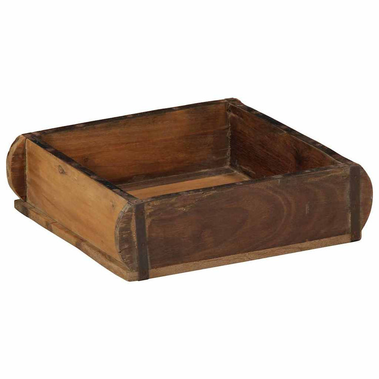 Vidaxxl braunes Tablett 29 x 31 x 10 cm aus massivem Recyclingholz