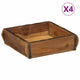 Vidaxxl Tablett 4 Stück braun 29 x 31 x 10 cm massives Recyclingholz