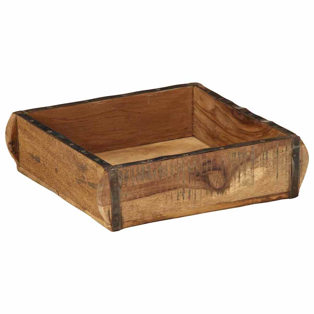 Vidaxxl Tablett 4 Stück braun 29 x 31 x 10 cm massives Recyclingholz