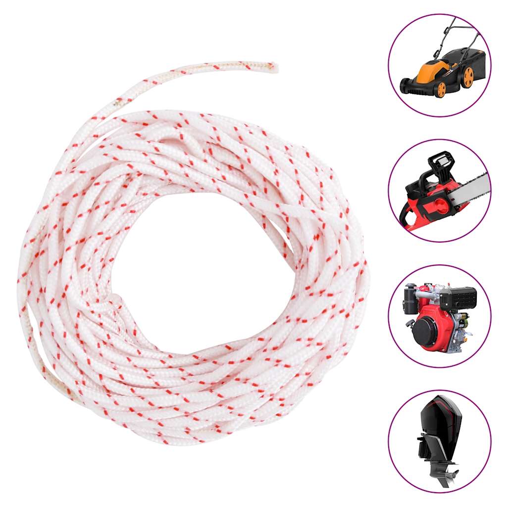 Vidaxl Trekkoord Startkabel weiß und rot Ø3 mm 10 m Nylon