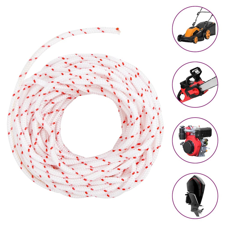 Vidaxl Trekkoord Start Nabelschnur weiß und rot Ø4 mm 10 m Nylon