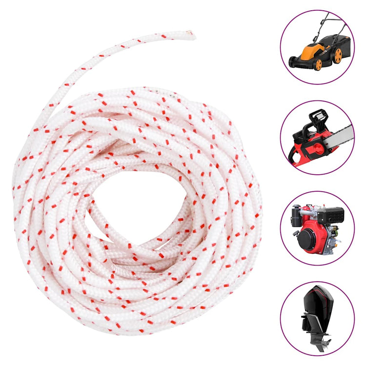 Vidaxl Trekkoord Startkabel weiß und rot Ø5 mm 10 m Nylon