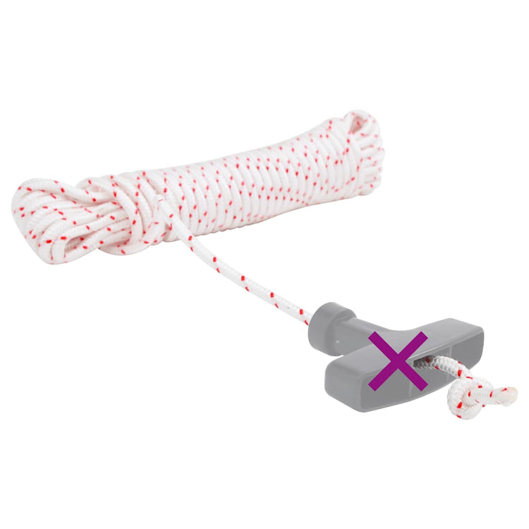 Vidaxl Trekkoord Startkabel weiß und rot Ø5 mm 10 m Nylon