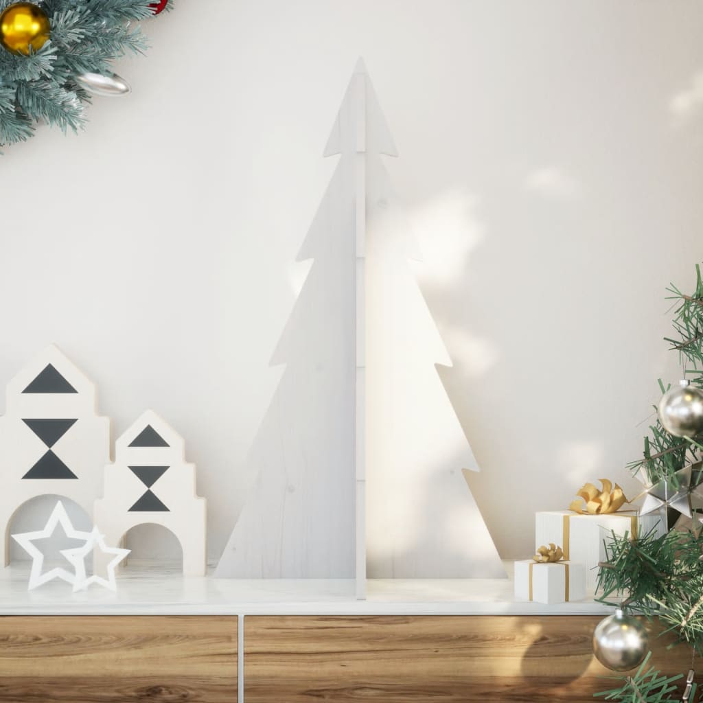 Vidaxl Weihnachtsdekoration Weihnachtsbaum 80 cm Festkiefer weiß