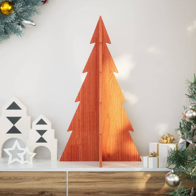 Vidaxl Weihnachtsdekoration Weihnachtsbaum 80 cm Festkiefer Wäsche braun