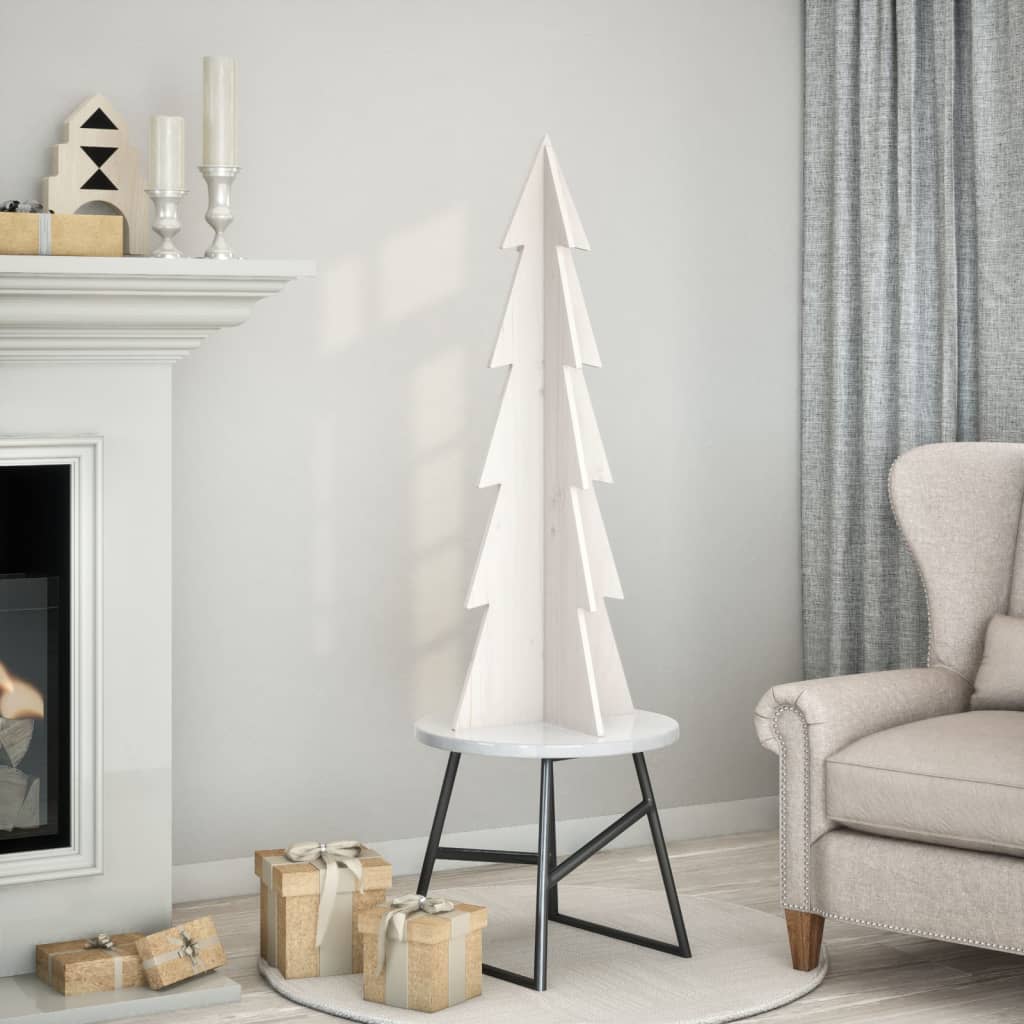 Vidaxl Weihnachtsdekoration Weihnachtsbaum 112 cm Festkiefer weiß