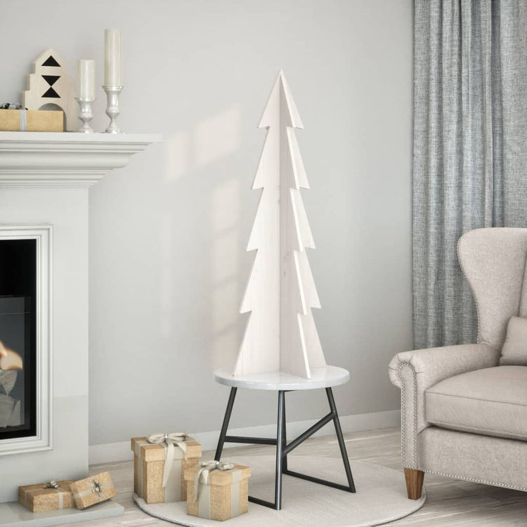 Vidaxl Weihnachtsdekoration Weihnachtsbaum 112 cm Festkiefer weiß