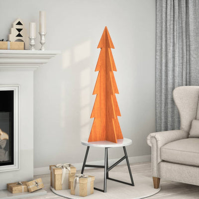 VIDAXL Weihnachtsdekoration Weihnachtsbaum 112 cm Festes Kiefern Wash braun