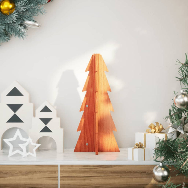 VIDAXL Weihnachtsdekoration Weihnachtsbaum 49 cm Festes Kiefern Wash braun