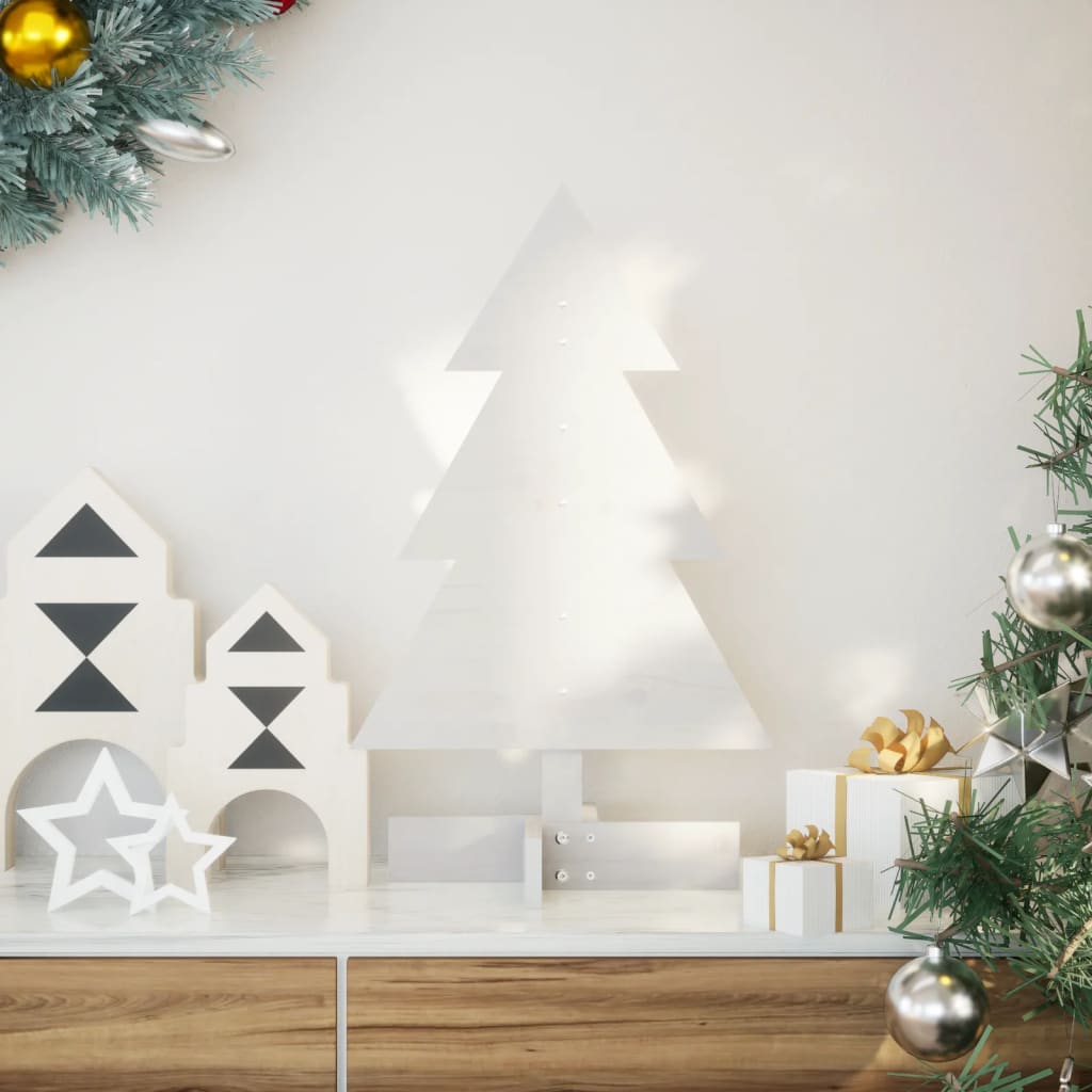 Vidaxl Weihnachtsdekoration Weihnachtsbaum 60 cm Festkiefer weiß