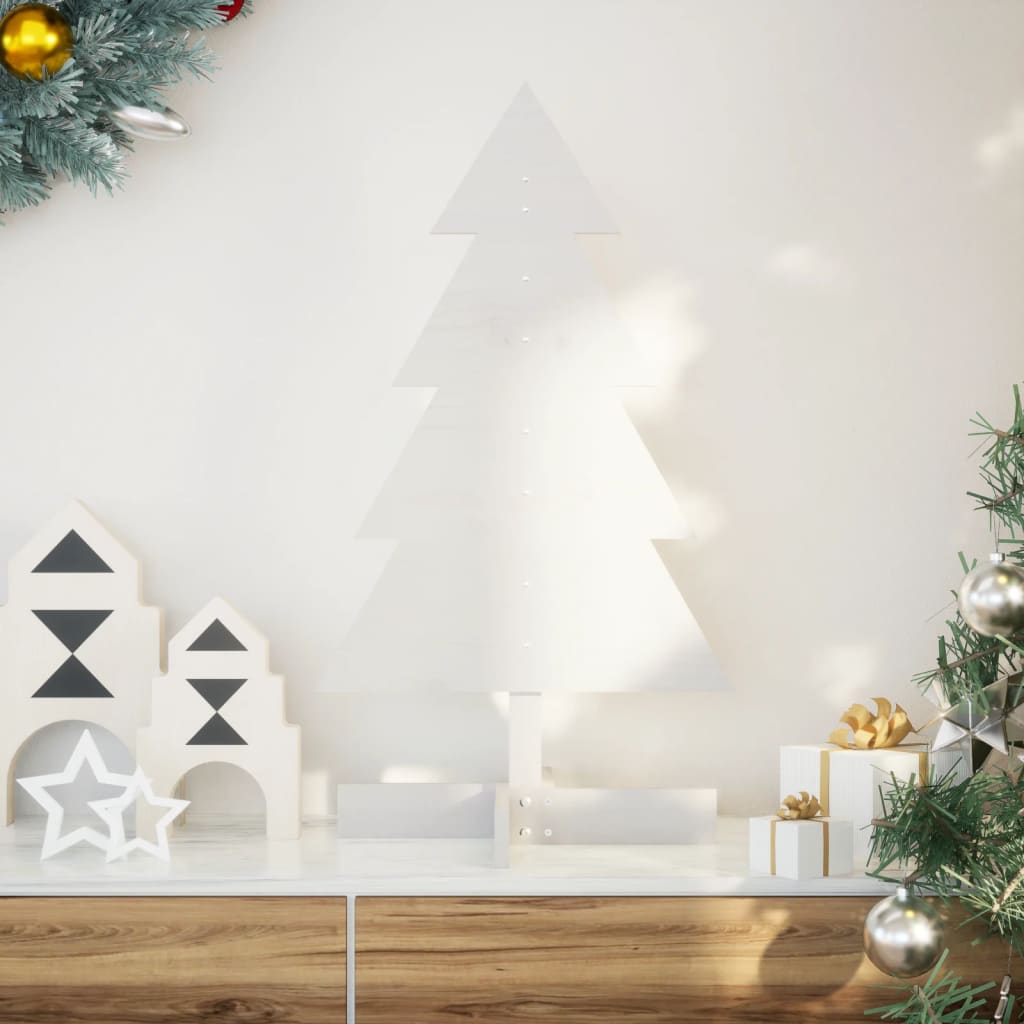 Vidaxl Weihnachtsdekoration Weihnachtsbaum 80 cm Festkiefer weiß