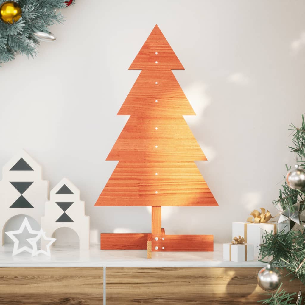 Vidaxl Weihnachtsdekoration Weihnachtsbaum 80 cm Festkiefer Wäsche braun