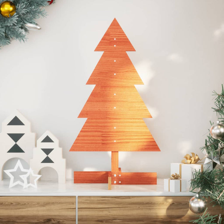 Vidaxl Weihnachtsdekoration Weihnachtsbaum 80 cm Festkiefer Wäsche braun