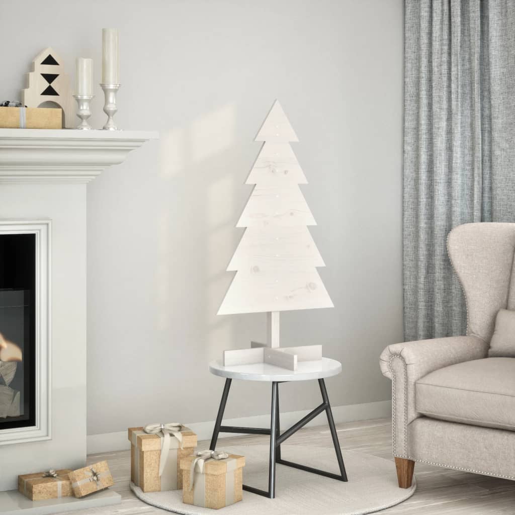 Vidaxl Weihnachtsdekoration Weihnachtsbaum 100 cm Festkiefer weiß