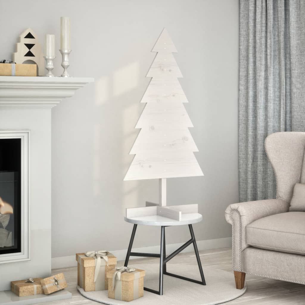 Vidaxl Weihnachtsdekoration Weihnachtsbaum 120 cm Festkiefer weiß