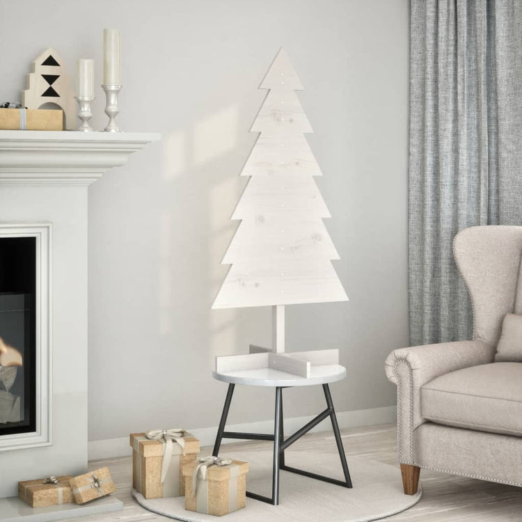 Vidaxl Weihnachtsdekoration Weihnachtsbaum 120 cm Festkiefer weiß