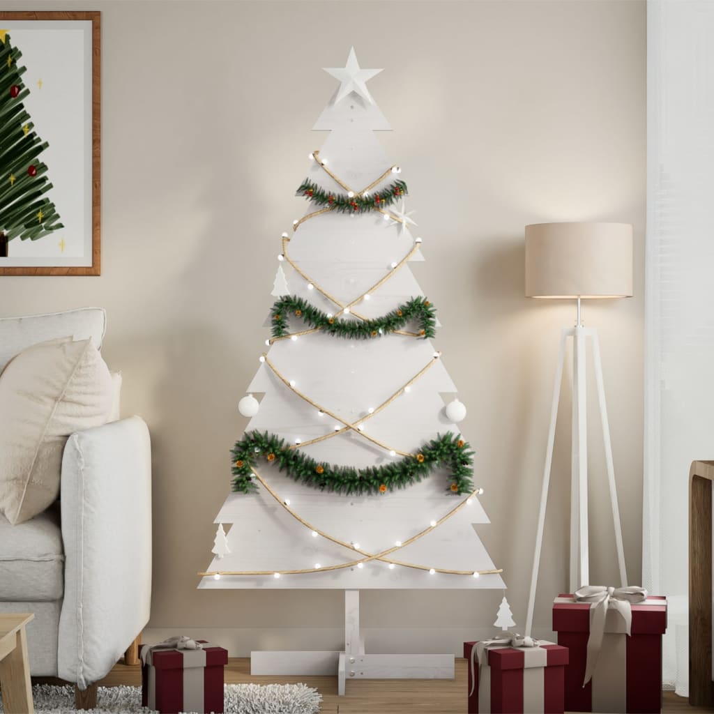 Vidaxl Weihnachtsdekoration Weihnachtsbaum 150 cm Festkiefer weiß