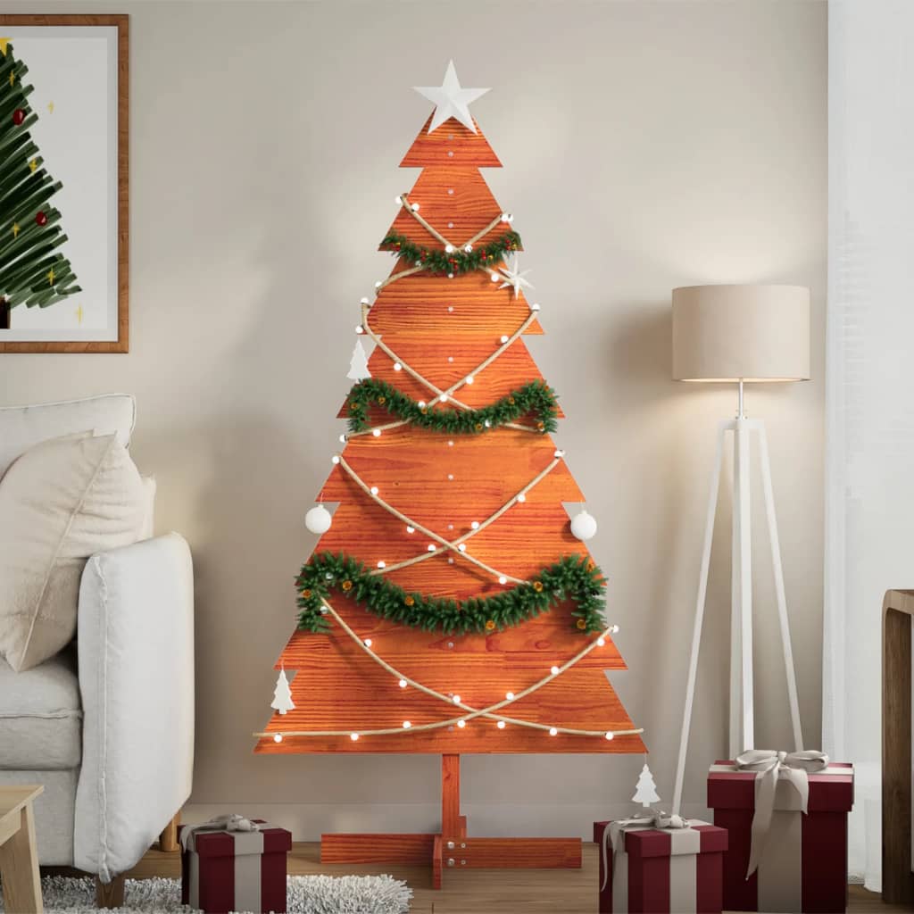 VIDAXL Weihnachtsdekoration Weihnachtsbaum 150 cm Festes Kiefernwaschenbraun
