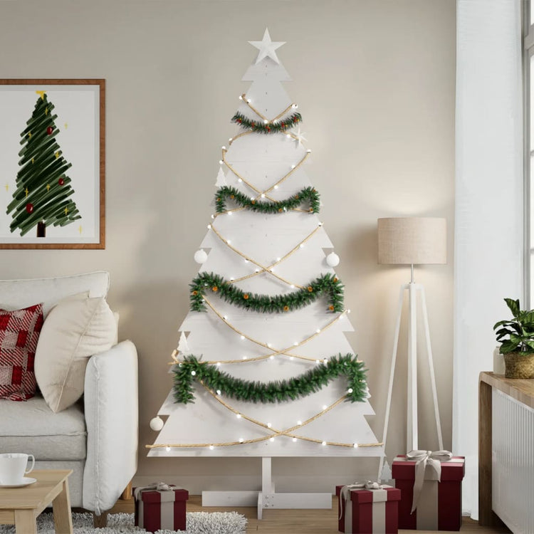 Vidaxl Weihnachtsdekoration Weihnachtsbaum 180 cm Festkiefer weiß