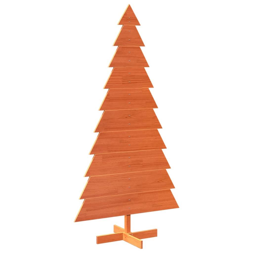 Vidaxl Weihnachtsdekoration Weihnachtsbaum 180 cm Festes Kiefernwäsche Braun