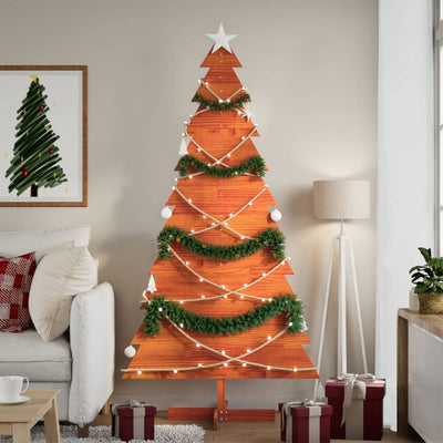 Vidaxl Weihnachtsdekoration Weihnachtsbaum 180 cm Festes Kiefernwäsche Braun