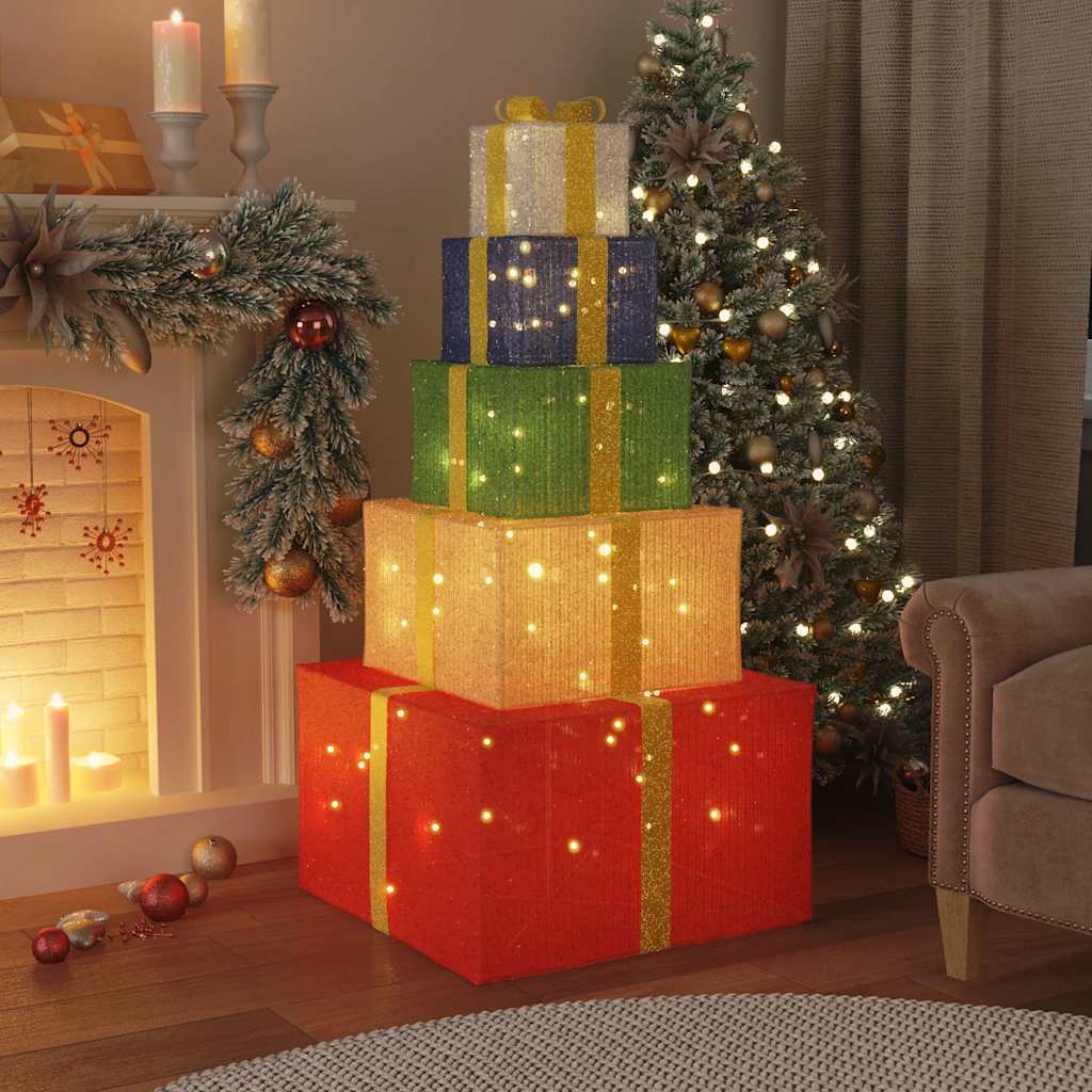 Vidaxl Weihnachtsdekoration Geschenkbox 250 LEDs warmes Weiß