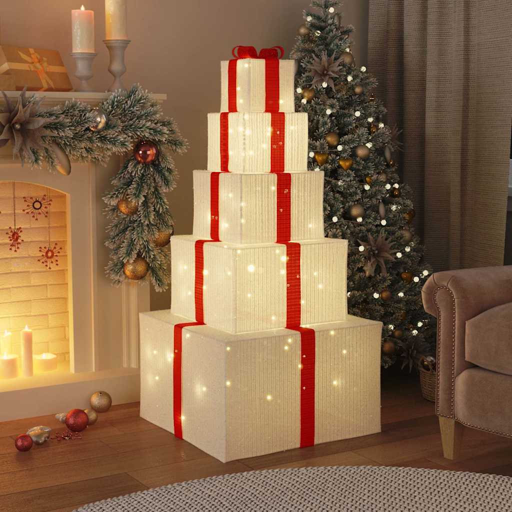 Vidaxl Weihnachtsdekoration Geschenkbox 250 LEDs warmes Weiß