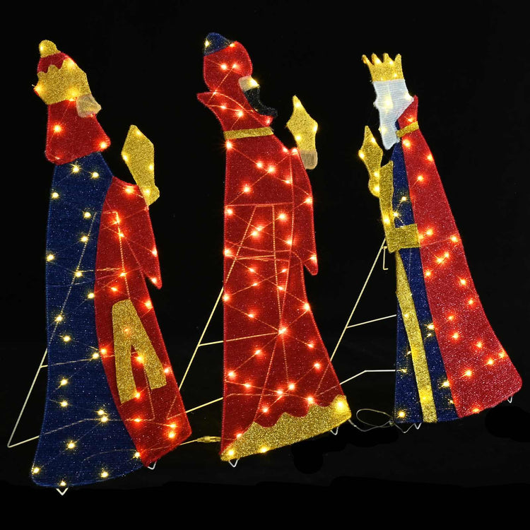 VidaXL 3 Weise Weihnachtslichter 3 Stück warmweiß 105 cm Stoff