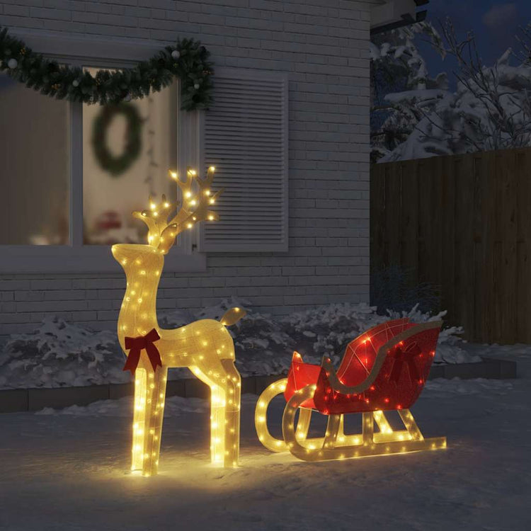 Vidaxl Weihnachtsdekoration Rentiere und Ärmel 100 LEDs warmes Weiß