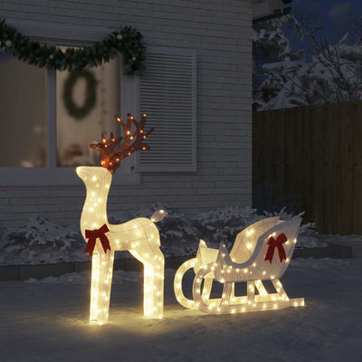 Vidaxl Weihnachtsdekoration Rentiere und Ärmel 100 LEDs kalt weiß