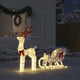 Vidaxl Weihnachtsdekoration Rentiere und Ärmel 100 LEDs kalt weiß