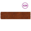 Vidaxl -Graskanten 20 ST 25x103 cm Flexible Wetterstahl