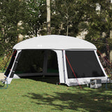 Vidaxx Schwimmbadzelt mit abnehmbaren Outdoor-Mesh-Wänden 670x590 cm grau - afbeelding 1