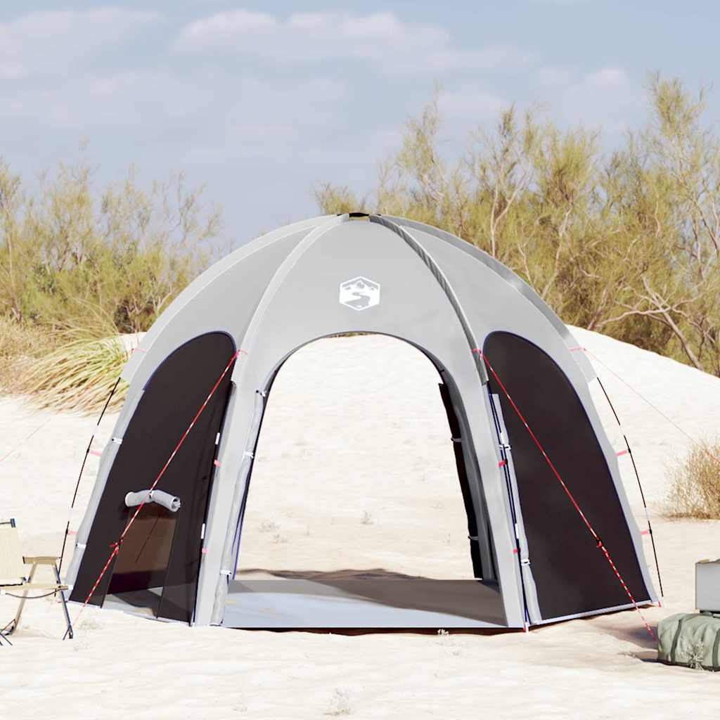 Vidaxx Schwimmbadzelt grau 366 x 305 x 231 cm Polyester und Fiberglas