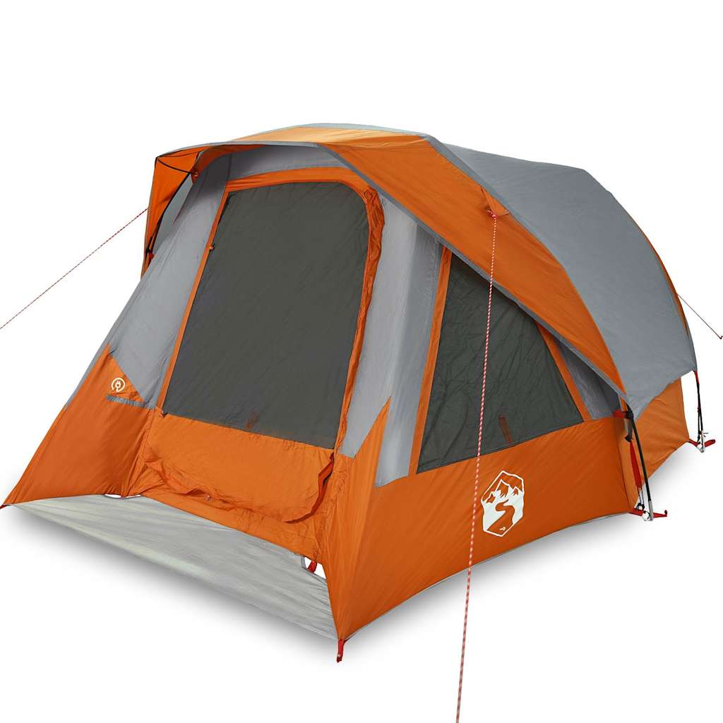 VidaXL Zelt 4-Personen wasserdicht grau und orange