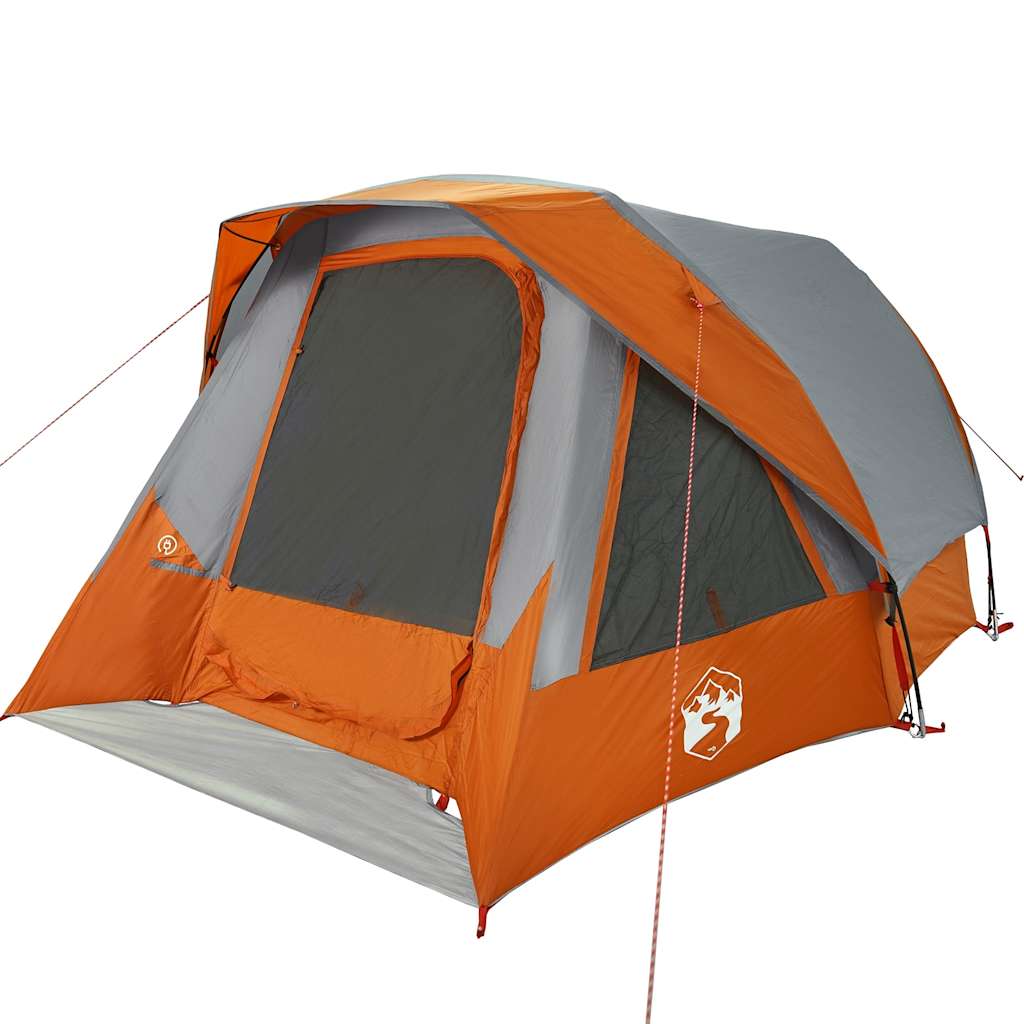 VidaXL Zelt 4-Personen wasserdicht grau und orange
