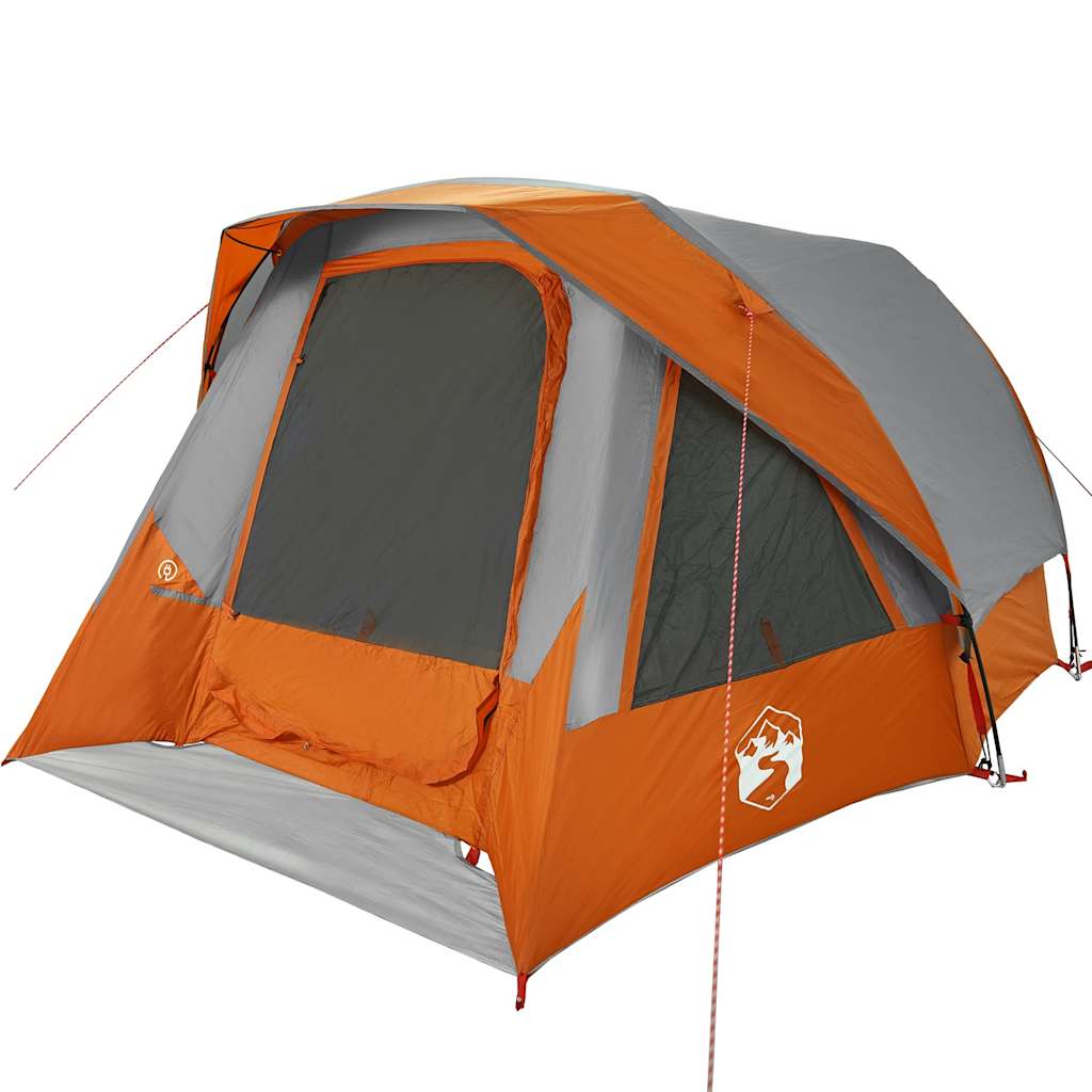 VidaXL Familienzelt 6-Personen wasserdicht Grau und Orange