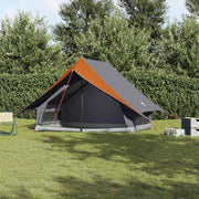 Vidaxx Familienzelt mit grauem und orangefarbenem Dach 315 x 286 x 200 cm - afbeelding 1