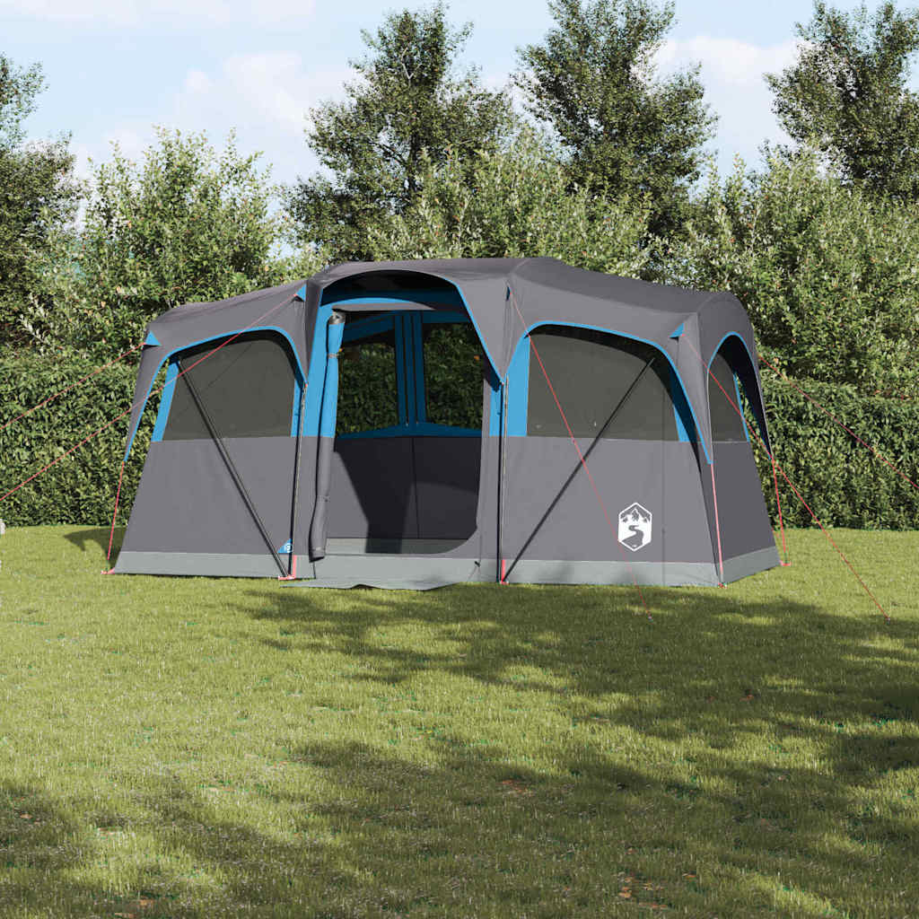 Vidaxx Familienzelt blau und grau 435 x 255 x 216 cm Polyester und Stahl