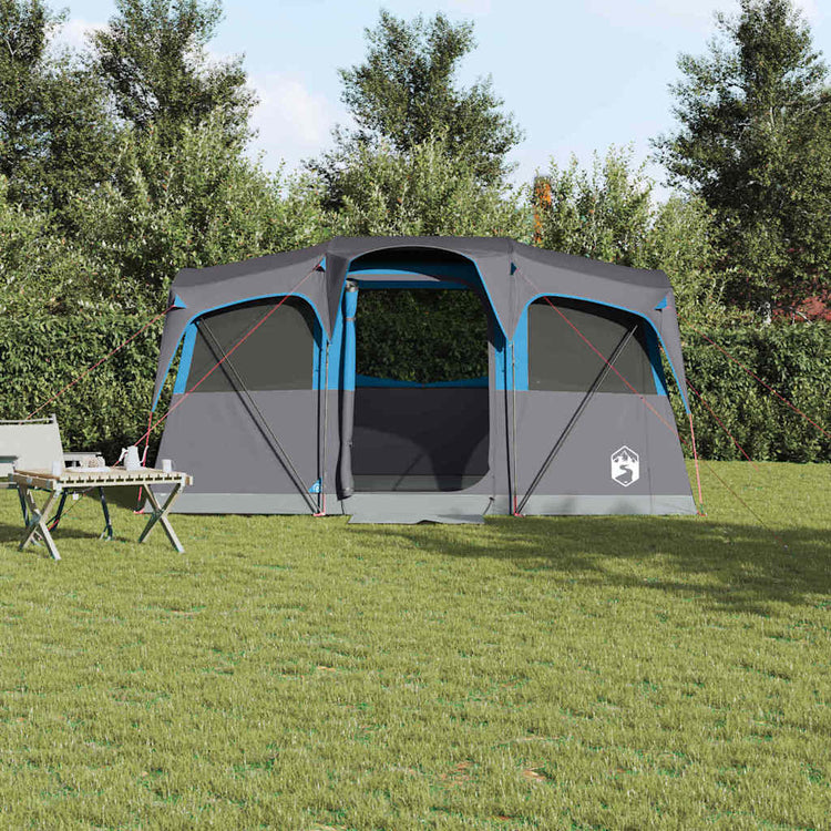 Vidaxx Familienzelt blau und grau 435 x 255 x 216 cm Polyester und Stahl
