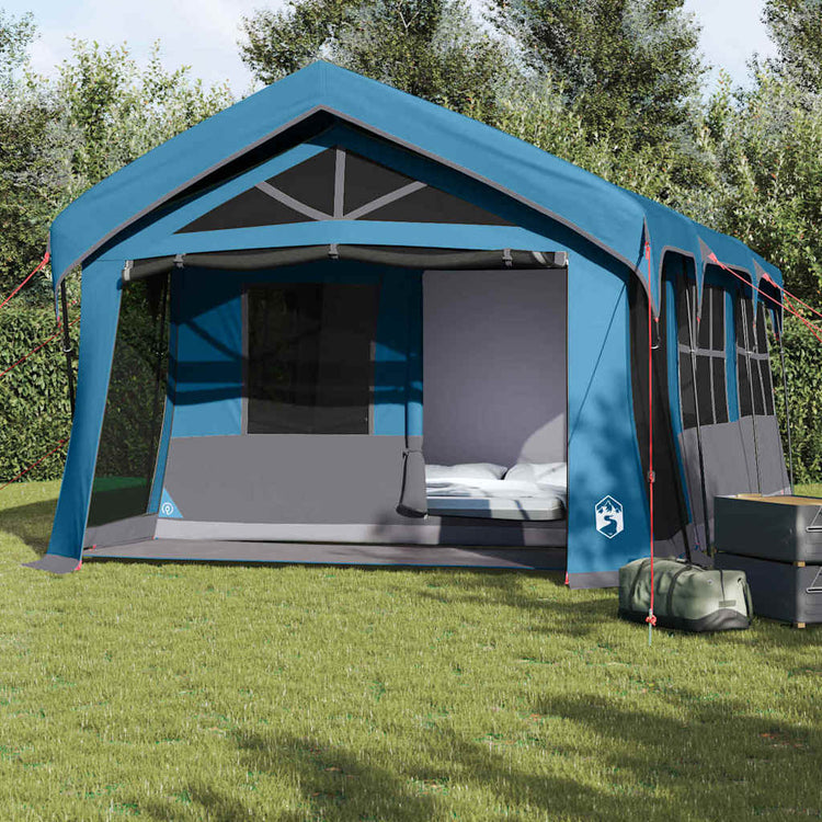 Vidaxx Familienzelt mit Dach blau und grau 620 x 322 x 240 cm Polyester