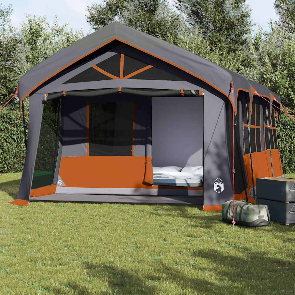 Vidaxx Familienzelt mit Dach grau und orange 620 x 322 x 240 cm Polyester