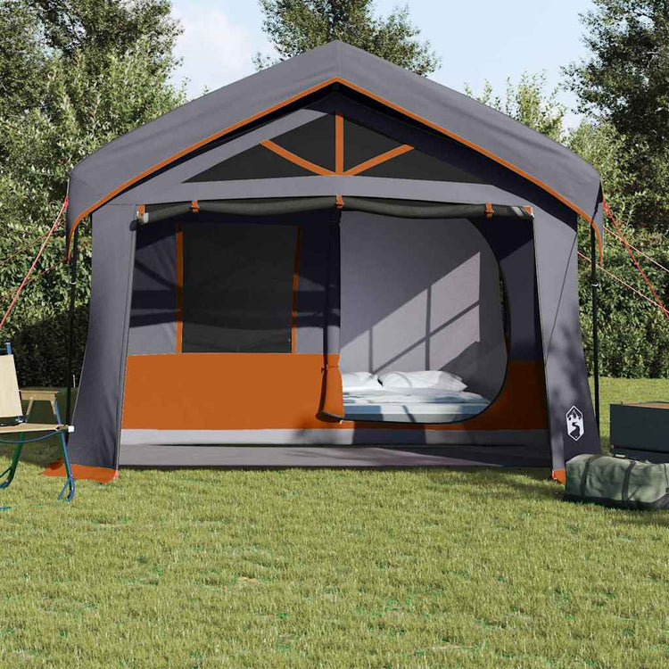 Vidaxx Familienzelt mit Dach grau und orange 620 x 322 x 240 cm Polyester