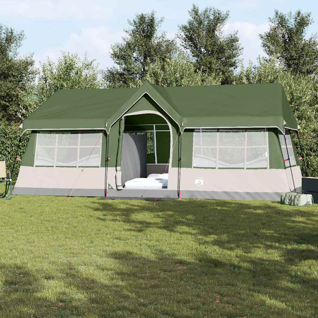 Vidaxx Familienzelt grün und beige 622 x 295 x 238 cm Polyester und Stahl