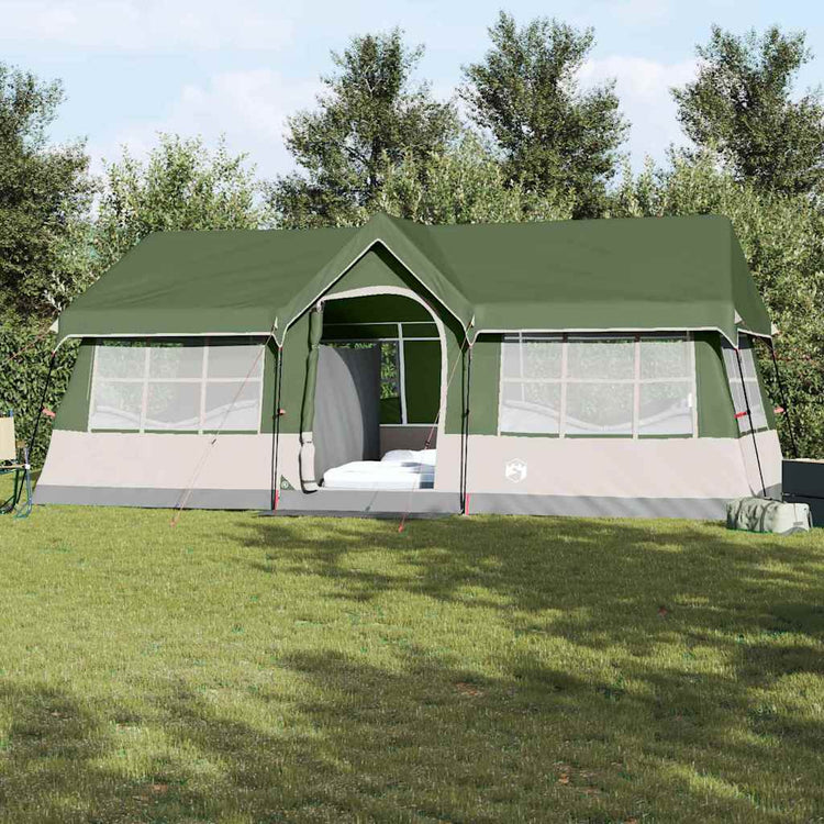 Vidaxx Familienzelt grün und beige 622 x 295 x 238 cm Polyester und Stahl