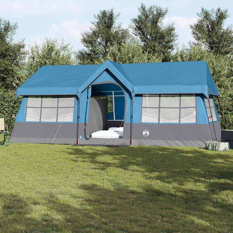 Vidaxx Familienzelt blau und grau 622 x 295 x 238 cm Polyester und Stahl
