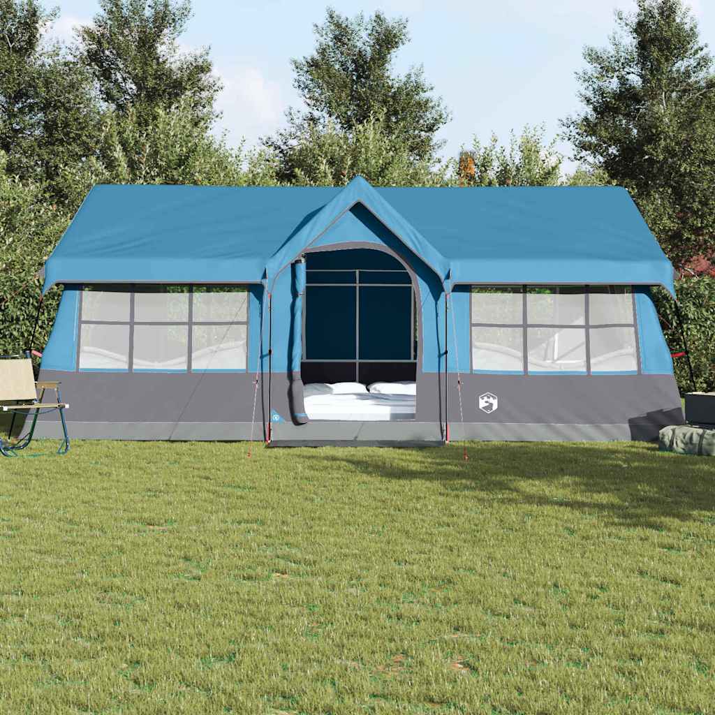 Vidaxx Familienzelt blau und grau 622 x 295 x 238 cm Polyester und Stahl