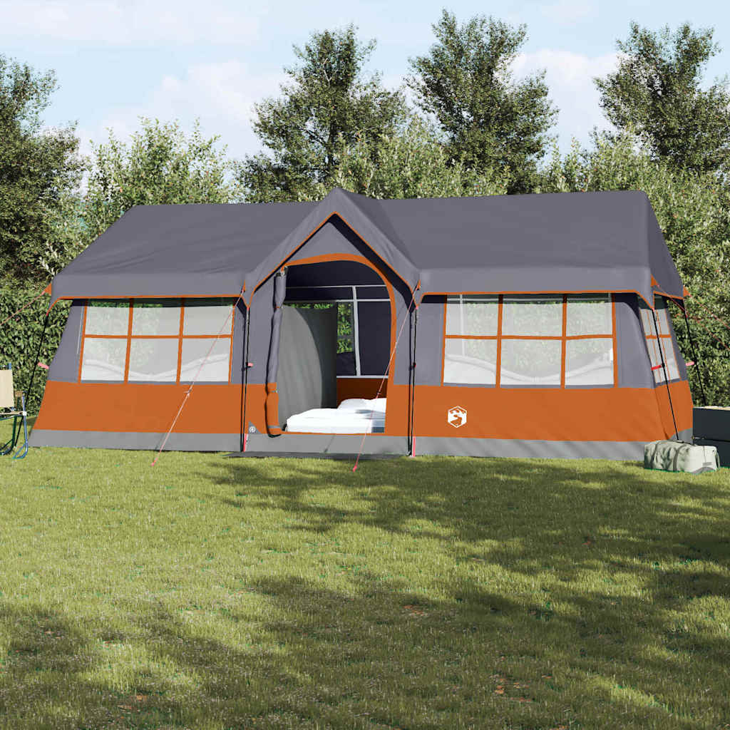 Vidaxx Familienzelt mit Dach grau und orange 622 x 295 x 238 cm